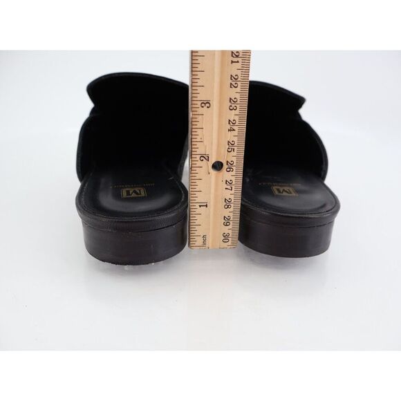 Bruno Magli Dalia Horsebit Mule Womens 7.5 BLack Leather Low Heel Slip on Comfy - Picture 7 of 14